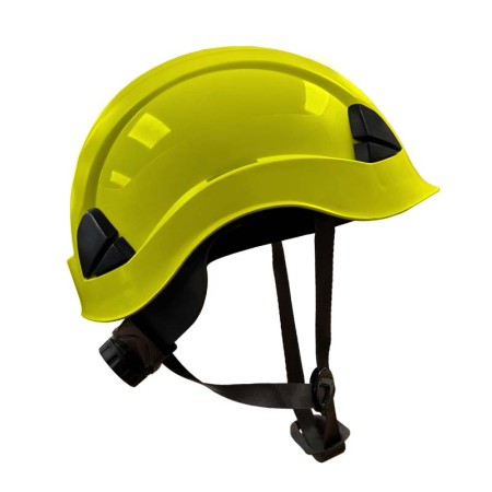 CASCO CON BARBOQUEJO AEL (AMARILLO FLÚOR)