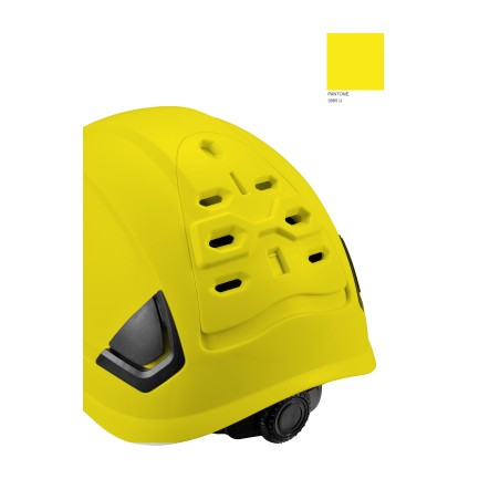 CASCO AMARILLO CON VENTILACION Y BARBOQUEJO